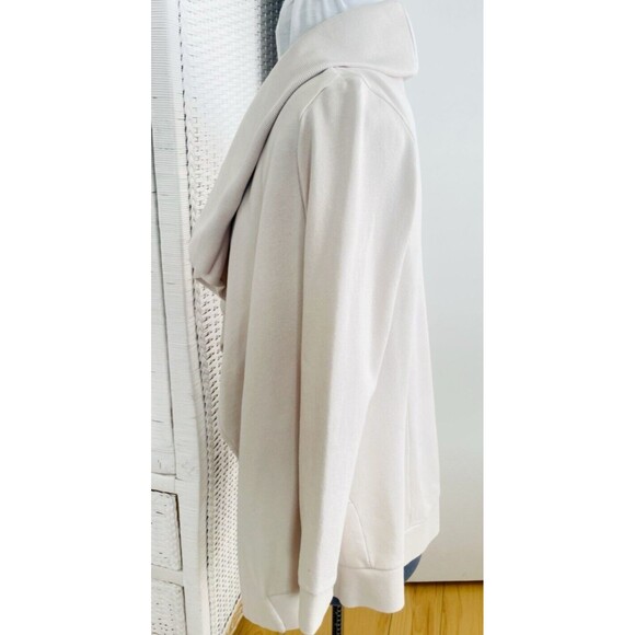 All Saints Nude Zip Drape Waterfall Cardigan S Beige Oversized Terry Jacket - Picture 6 of 15